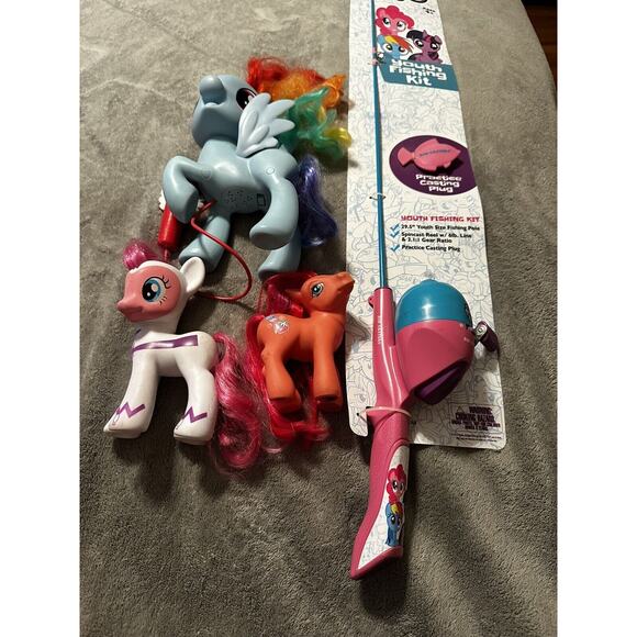 Lot of (4) My Little Pony Singing Rainbow Dash, Pinkie Pie, Fishing, Pepperberry